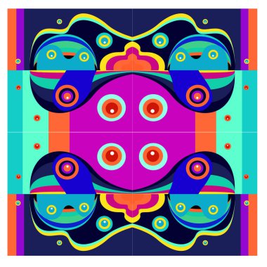 Kaynak için vektör renkli geometrik ve eğri arkaplan deseni