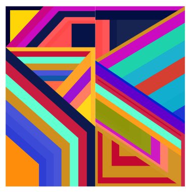 Kaynak için vektör renkli geometrik ve eğri arkaplan deseni