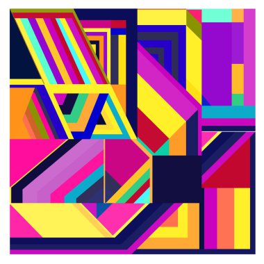 Kaynak için vektör renkli geometrik ve eğri arkaplan deseni