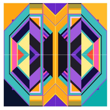 Kaynak için vektör renkli geometrik ve eğri arkaplan deseni