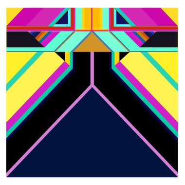 Kaynak için vektör renkli geometrik ve eğri arkaplan deseni