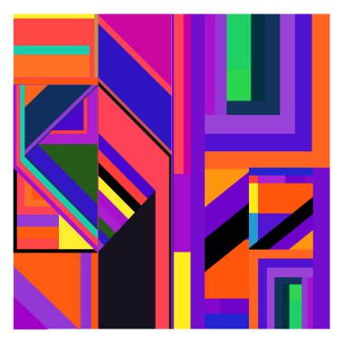 Kaynak için vektör renkli geometrik ve eğri arkaplan deseni