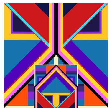 Kaynak için vektör renkli geometrik ve eğri arkaplan deseni