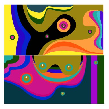 Kaynak için vektör renkli geometrik ve eğri arkaplan deseni