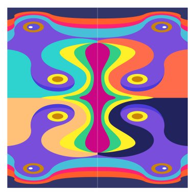 Kaynak için vektör renkli geometrik ve eğri arkaplan deseni