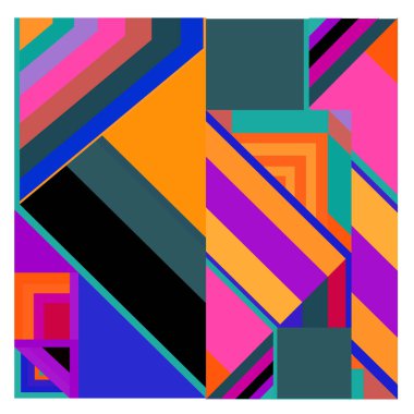 Kaynak için vektör renkli geometrik ve eğri arkaplan deseni