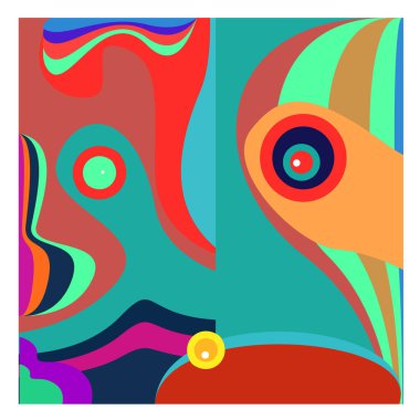 Kaynak için vektör renkli geometrik ve eğri arkaplan deseni