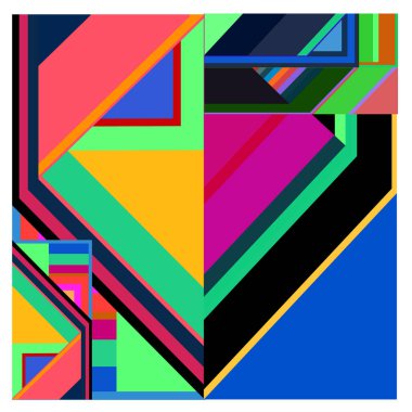 Kaynak için vektör renkli geometrik ve eğri arkaplan deseni