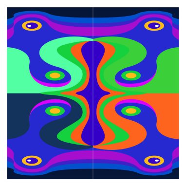 Kaynak için vektör renkli geometrik ve eğri arkaplan deseni