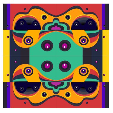 Kaynak için vektör renkli geometrik ve eğri arkaplan deseni