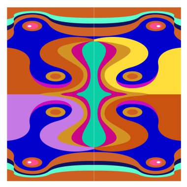 Kaynak için vektör renkli geometrik ve eğri arkaplan deseni