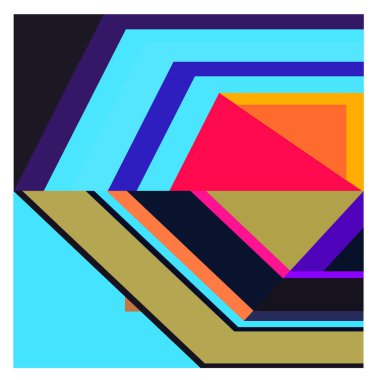 Kaynak için vektör renkli geometrik ve eğri arkaplan deseni