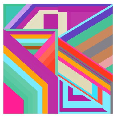 Kaynak için vektör renkli geometrik ve eğri arkaplan deseni