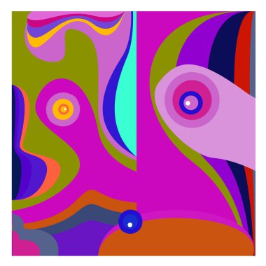 Kaynak için vektör renkli geometrik ve eğri arkaplan deseni