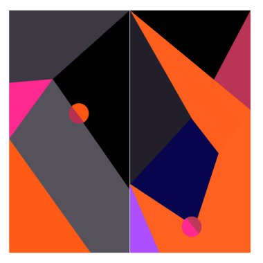 Kaynak için vektör renkli geometrik ve eğri arkaplan deseni