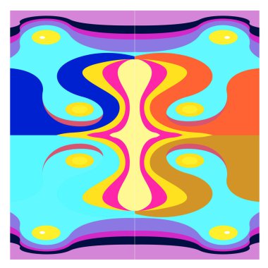 Kaynak için vektör renkli geometrik ve eğri arkaplan deseni