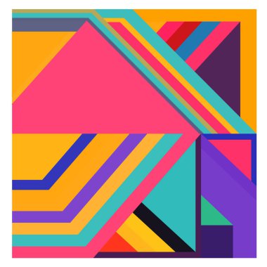 Kaynak için vektör renkli geometrik ve eğri arkaplan deseni