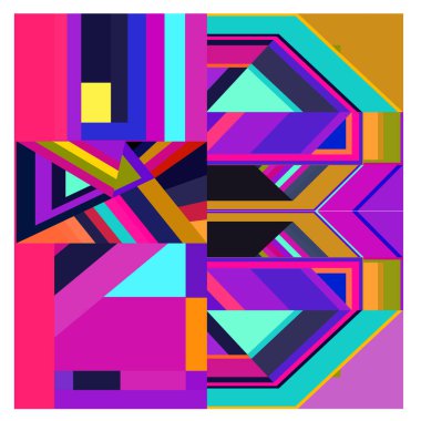 Kaynak için vektör renkli geometrik ve eğri arkaplan deseni