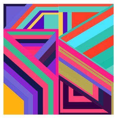 Kaynak için vektör renkli geometrik ve eğri arkaplan deseni