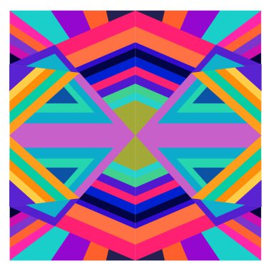 Kaynak için vektör renkli geometrik ve eğri arkaplan deseni