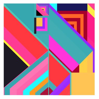 Kaynak için vektör renkli geometrik ve eğri arkaplan deseni