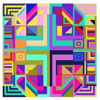 Kaynak için vektör renkli geometrik ve eğri arkaplan deseni