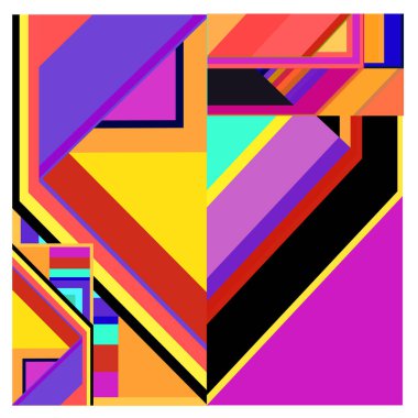 Kaynak için vektör renkli geometrik ve eğri arkaplan deseni