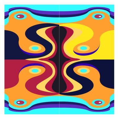 Kaynak için vektör renkli geometrik ve eğri arkaplan deseni