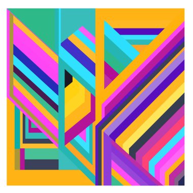 Kaynak için vektör renkli geometrik ve eğri arkaplan deseni