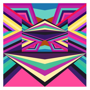 Kaynak için vektör renkli geometrik ve eğri arkaplan deseni