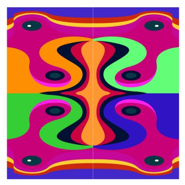 Kaynak için vektör renkli geometrik ve eğri arkaplan deseni