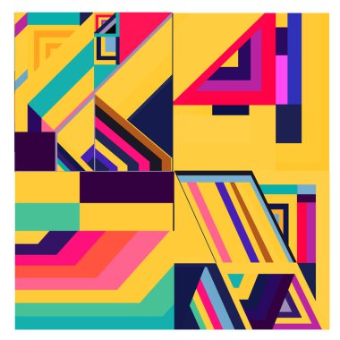 Kaynak için vektör renkli geometrik ve eğri arkaplan deseni