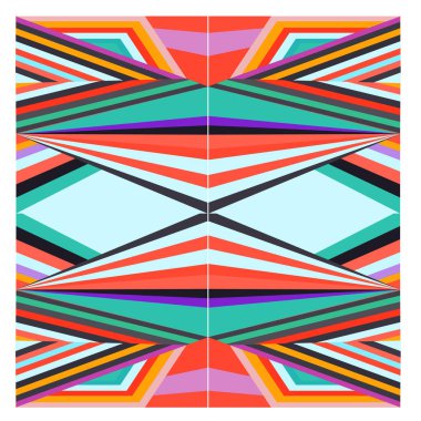 Kaynak için vektör renkli geometrik ve eğri arkaplan deseni