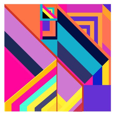 Kaynak için vektör renkli geometrik ve eğri arkaplan deseni