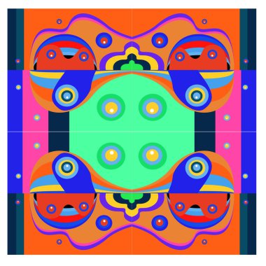 Kaynak için vektör renkli geometrik ve eğri arkaplan deseni