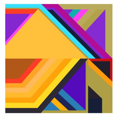 Kaynak için vektör renkli geometrik ve eğri arkaplan deseni