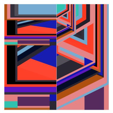 Kaynak için vektör renkli geometrik ve eğri arkaplan deseni