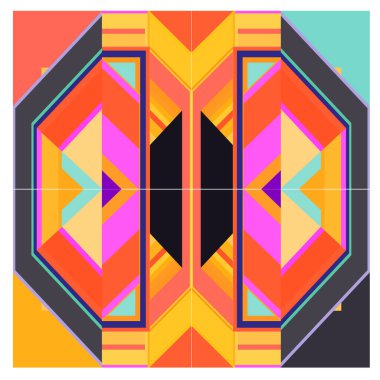 Kaynak için vektör renkli geometrik ve eğri arkaplan deseni