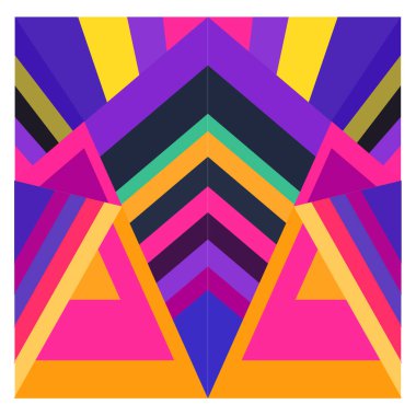 Kaynak için vektör renkli geometrik ve eğri arkaplan deseni