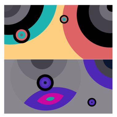 Kaynak için vektör renkli geometrik ve eğri arkaplan deseni