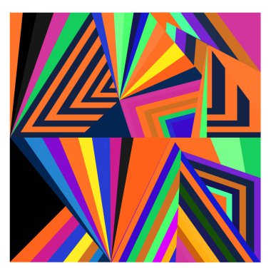 Kaynak için vektör renkli geometrik ve eğri arkaplan deseni