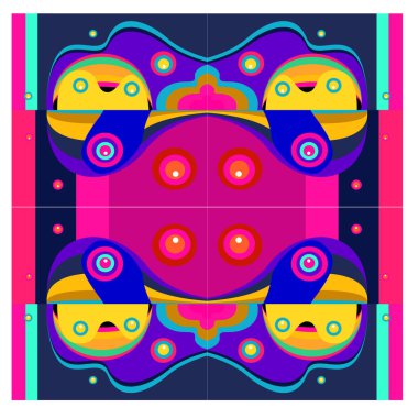 Kaynak için vektör renkli geometrik ve eğri arkaplan deseni