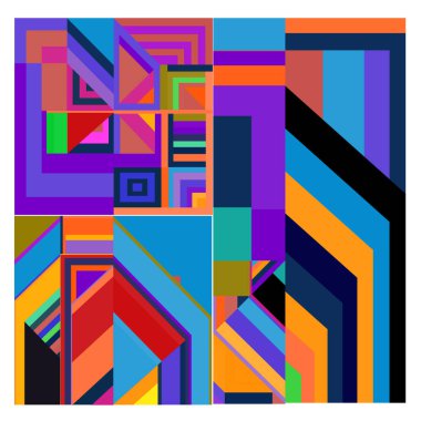 Kaynak için vektör renkli geometrik ve eğri arkaplan deseni