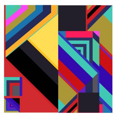 Kaynak için vektör renkli geometrik ve eğri arkaplan deseni