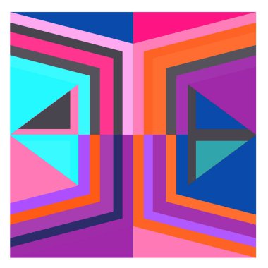 Kaynak için vektör renkli geometrik ve eğri arkaplan deseni