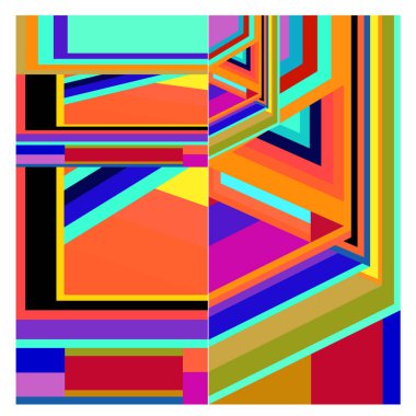 Kaynak için vektör renkli geometrik ve eğri arkaplan deseni