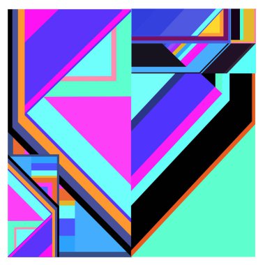 Kaynak için vektör renkli geometrik ve eğri arkaplan deseni