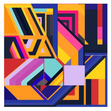 Kaynak için vektör renkli geometrik ve eğri arkaplan deseni