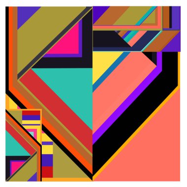 Kaynak için vektör renkli geometrik ve eğri arkaplan deseni