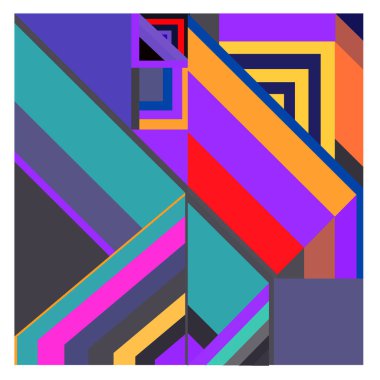 Kaynak için vektör renkli geometrik ve eğri arkaplan deseni